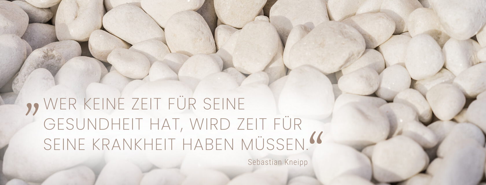 Zitat "WER KEINE ZEIT FÜR SEINE GESUNDHEIT HAT, WIRD ZEIT FÜR SEINE KRANKHEIT HABEN MÜSSEN" Sebastian Kneipp